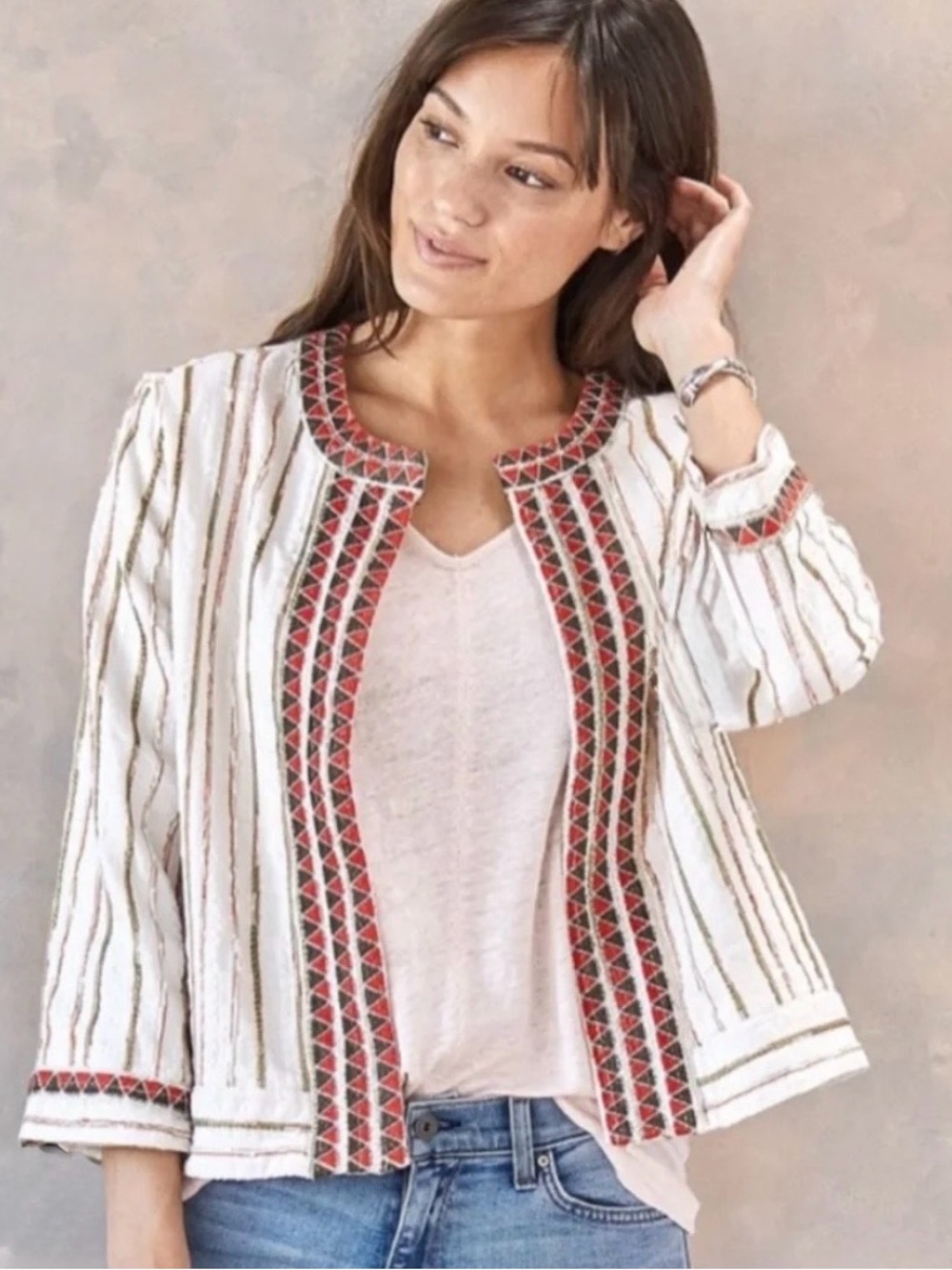 Johnny Was Workshop Maya Cotton Cropped Jacket XS/S